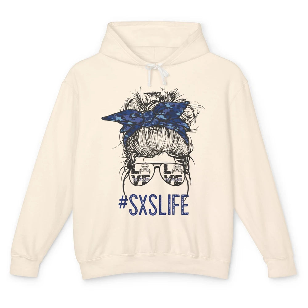 Messy Bun Hair SXS Life Side By Side Riders Girl Riding Gift Unisex Lightweight Hoodie