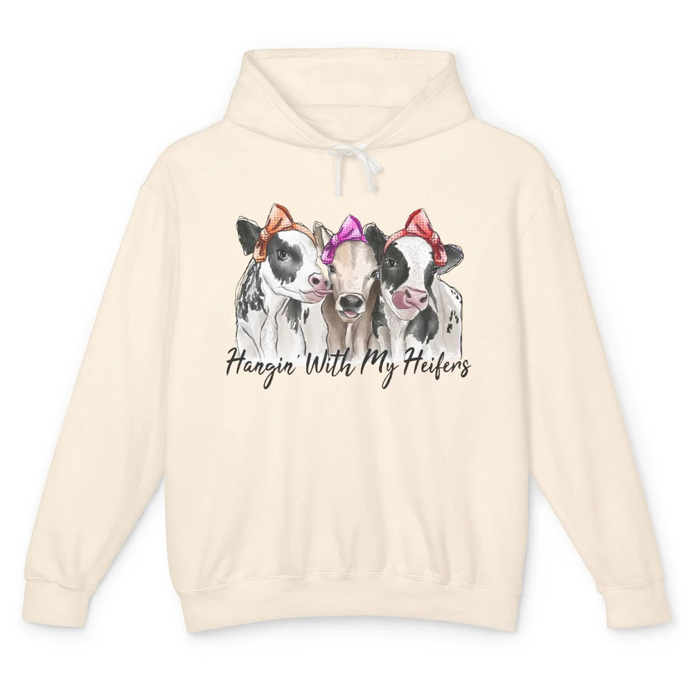 Daisy Cow Heifer Hanging With My Heifer Cow Castle Farmers Unisex Lightweight Hoodie