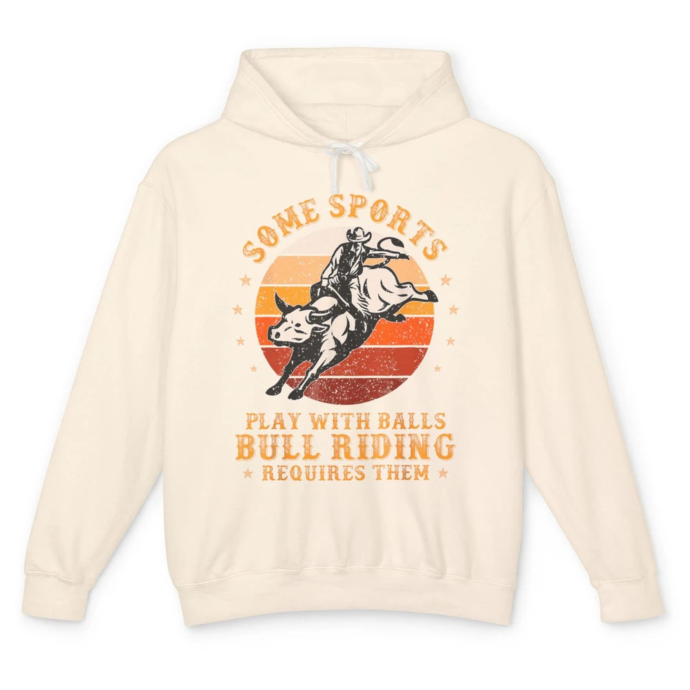 Rodeo Bull Riding Vintage Cowboy Western Country Ranch Bull Rider Howdy Unisex Lightweight Hoodie