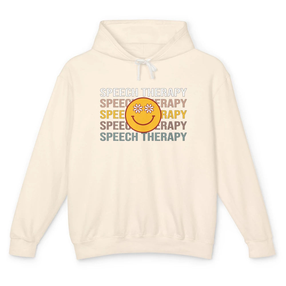 Speech Language Pathologist Smiling Face Sped Therapy Boho Unisex Lightweight Hoodie