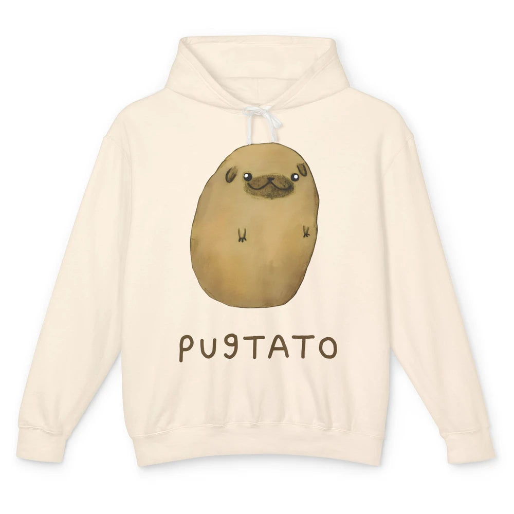 Funny Pug And Potato Pugtato Parody Pug Mom Dog Lady Gift Unisex Lightweight Hoodie