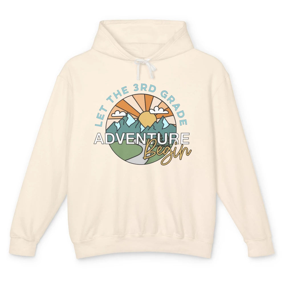 Vintage Back To School Let The 3rd Grade Adventure Begin Unisex Lightweight Hoodie