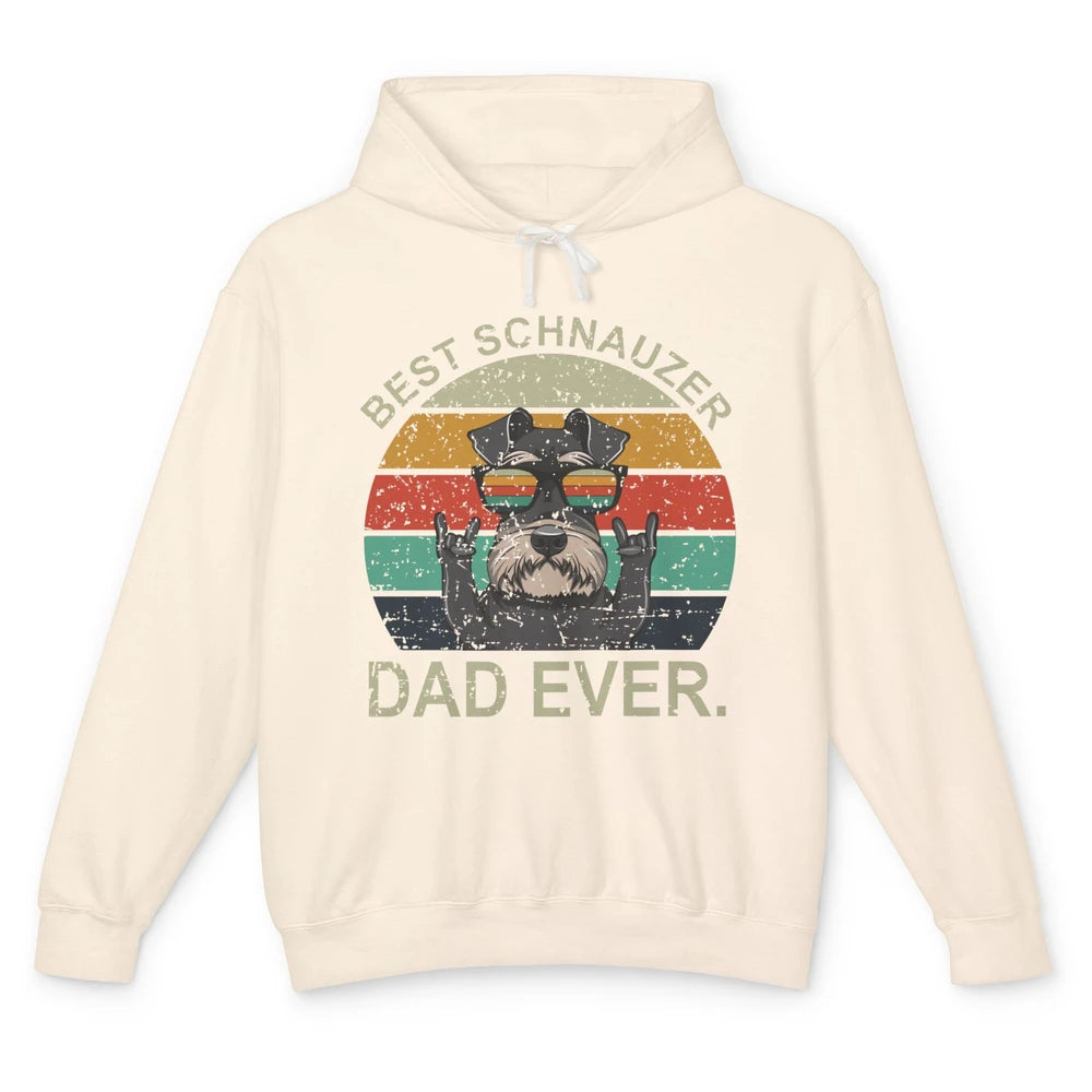 Vintage Sunset Best Schnauzer Dad Ever Father's Day Unisex Lightweight Hoodie