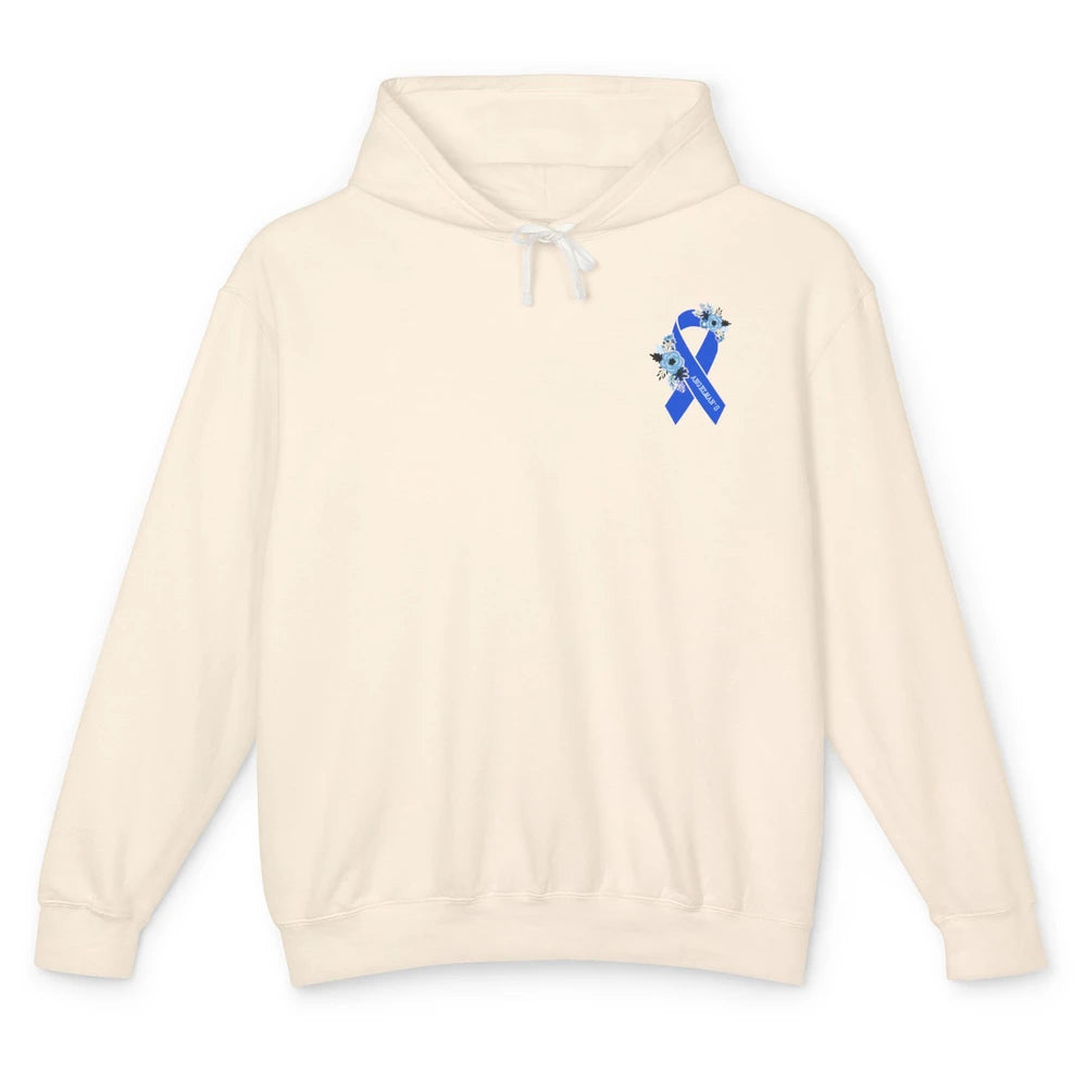 We Wear Blue Angelmans Syndrome Awareness Floral Blue Ribbon Unisex Lightweight Hoodie