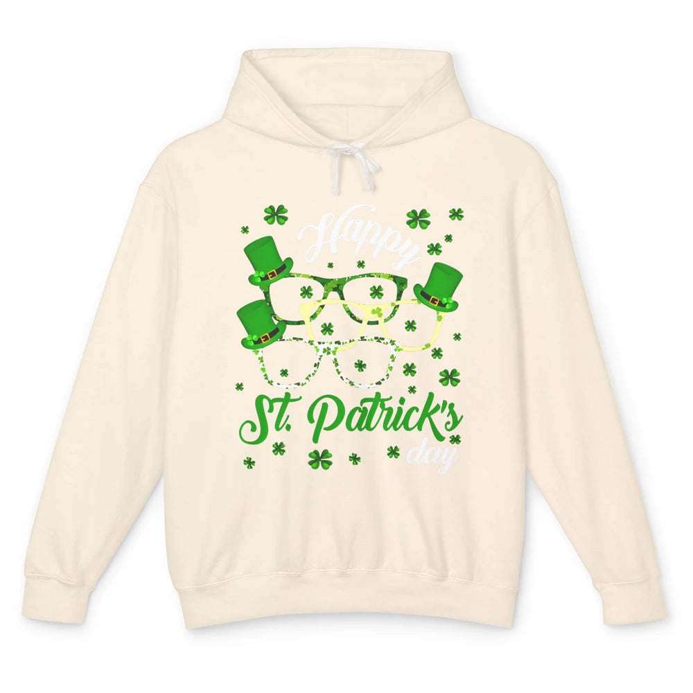 St Patrick’s Day Optometrist Glasses Shamrock Irish Lucky Unisex Lightweight Hoodie