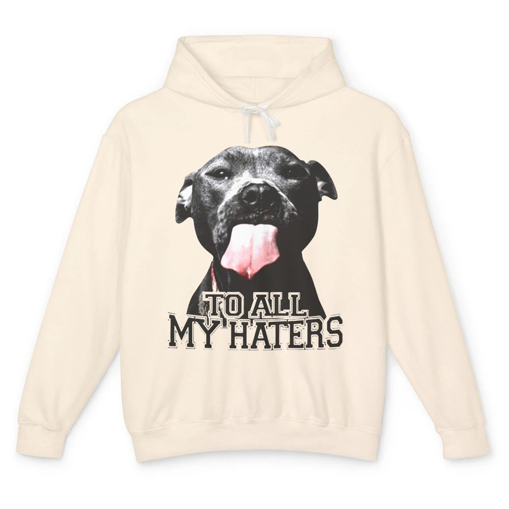 Funny Pitbull To All My Haters Dog Mom Dad Mothers Day Gift Unisex Lightweight Hoodie