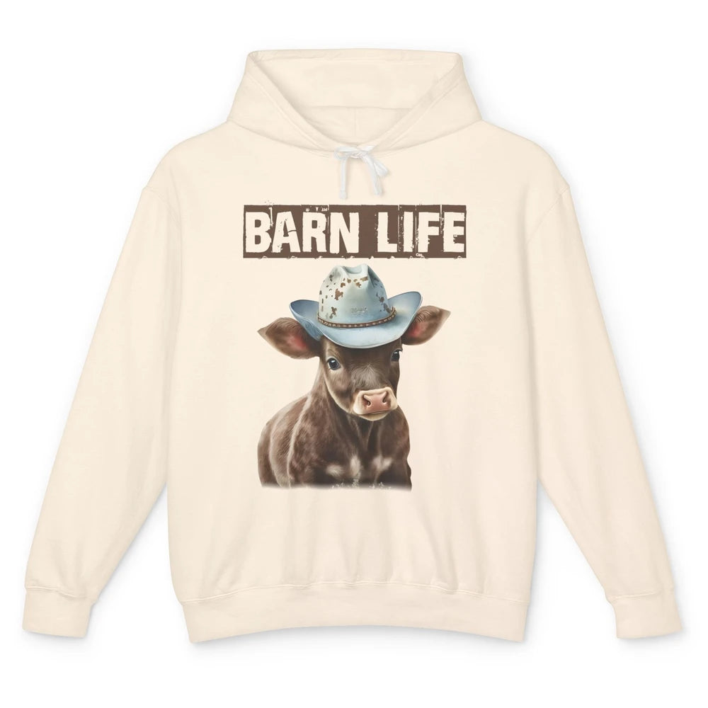 Cute Cow Barn Life Cowboy Hat Little Cowboy Western Boy Unisex Lightweight Hoodie