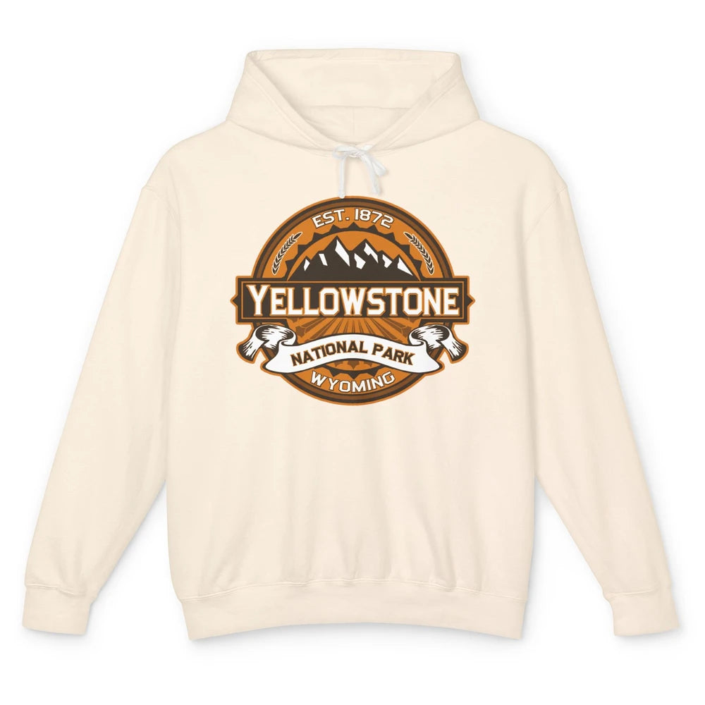 Yellowstone National Park Wyoming Golden Mountains Vintage Unisex Lightweight Hoodie