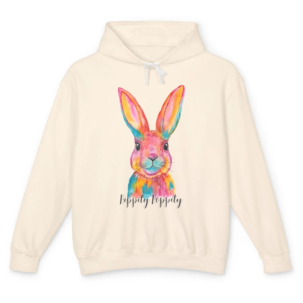 Watercolor Hippity Hoppity Bunny Dance Easter Rabbit Hip Hop Unisex Lightweight Hoodie