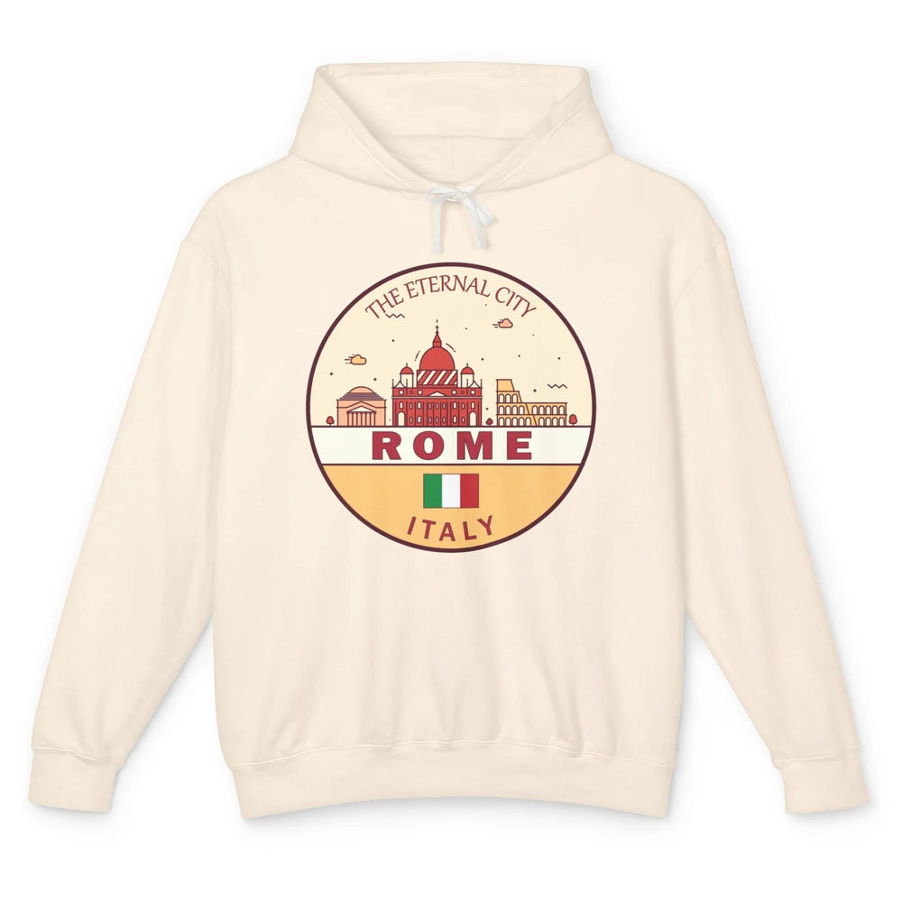 Skyline Roma City Summer Vacation Italy Italian Vacay Travel Unisex Lightweight Hoodie