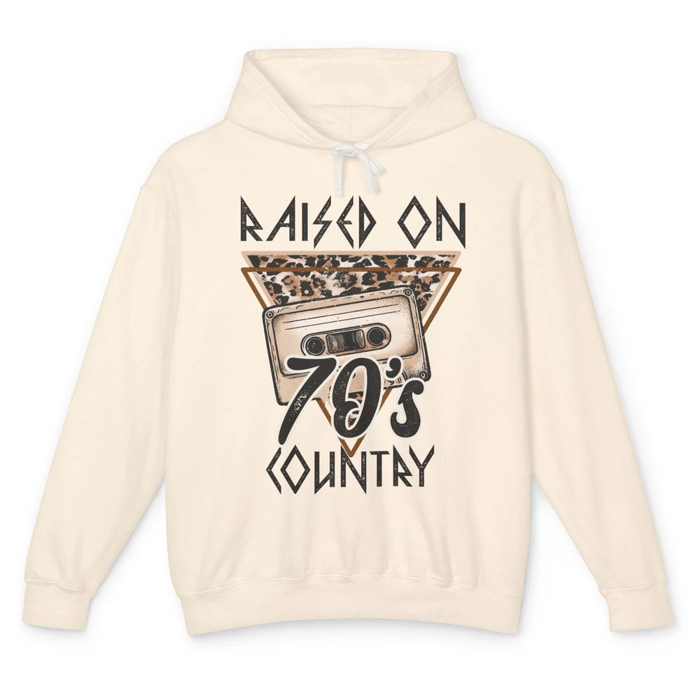 Leopard Tape Raised On 70s Country Western Country 90s Music Unisex Lightweight Hoodie