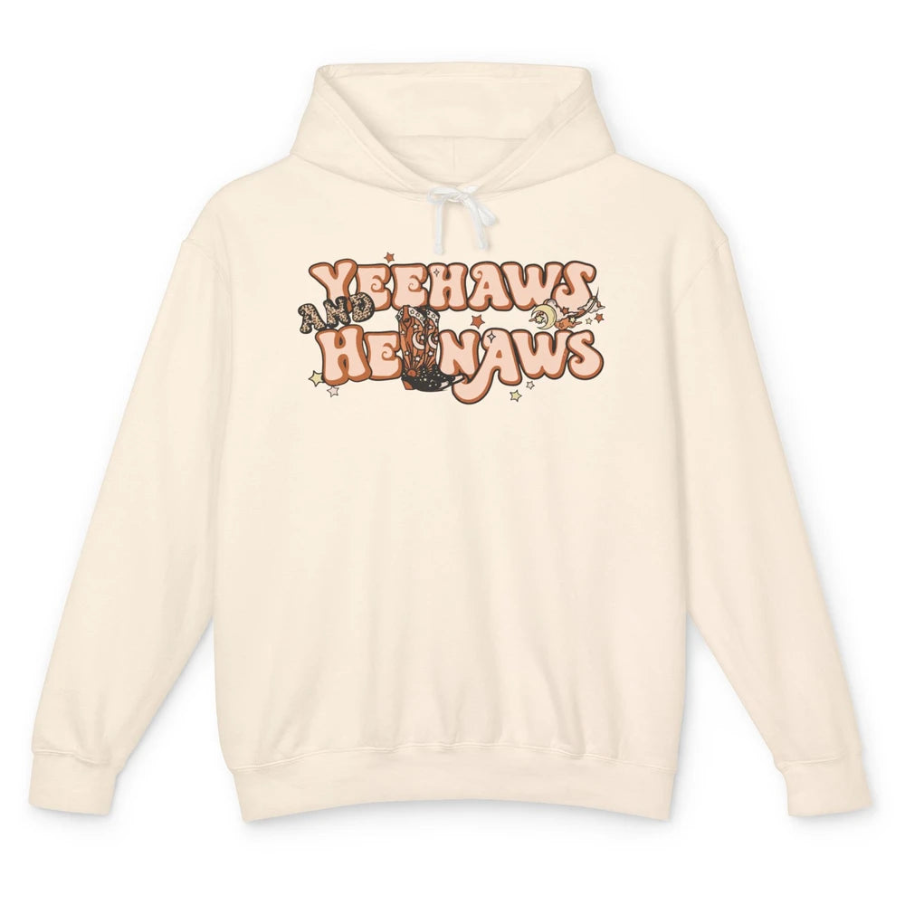 Boho Cowboy Boots Yeehaws And Hellnaws Western Country Girl Unisex Lightweight Hoodie