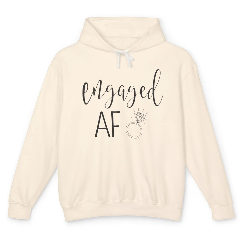 Engaged AF Bride To Be Wedding Ring Future Mrs. Bachelorette Unisex Lightweight Hoodie