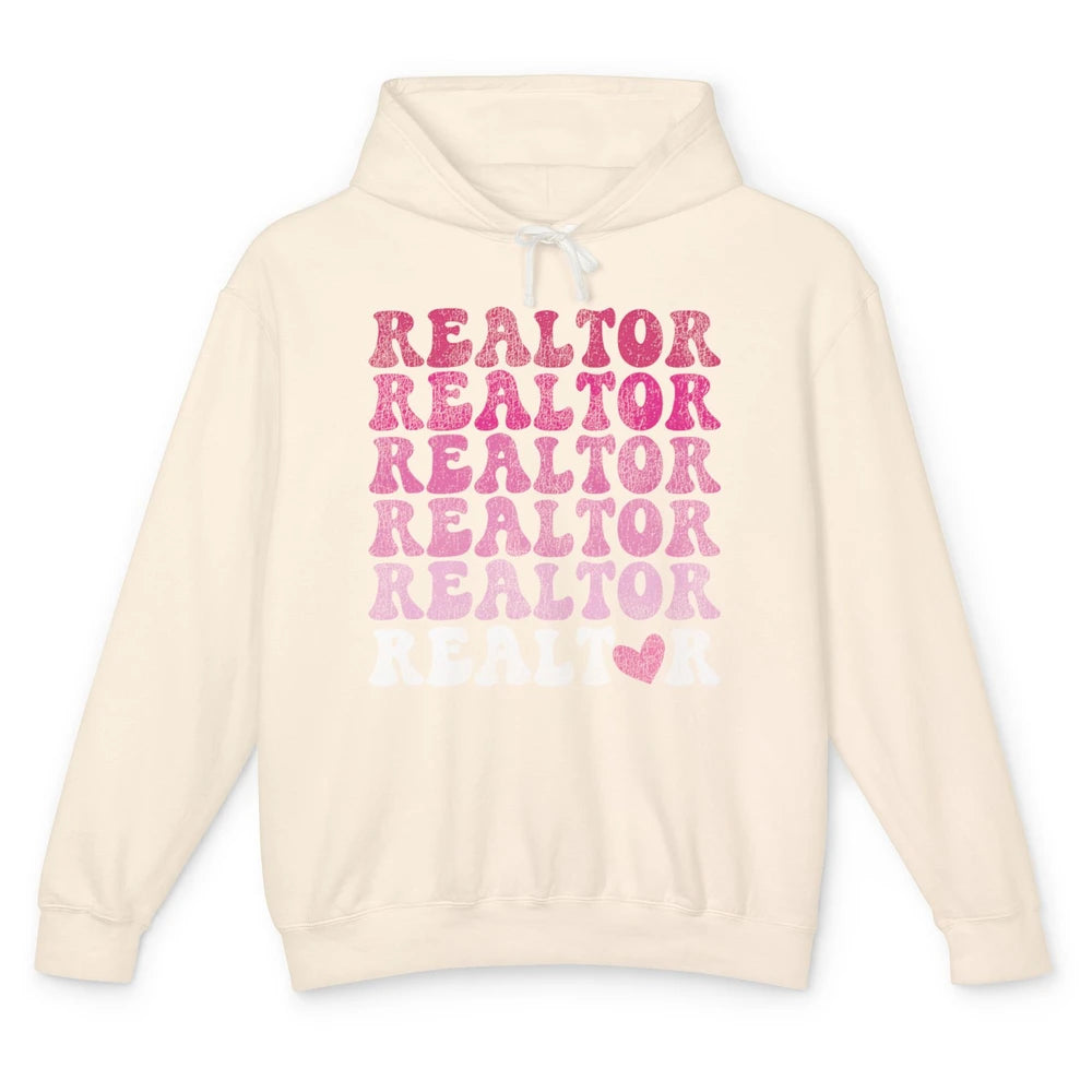 Real Estate Heart Wife Life Pink Realtor Women Close Deal Unisex Lightweight Hoodie