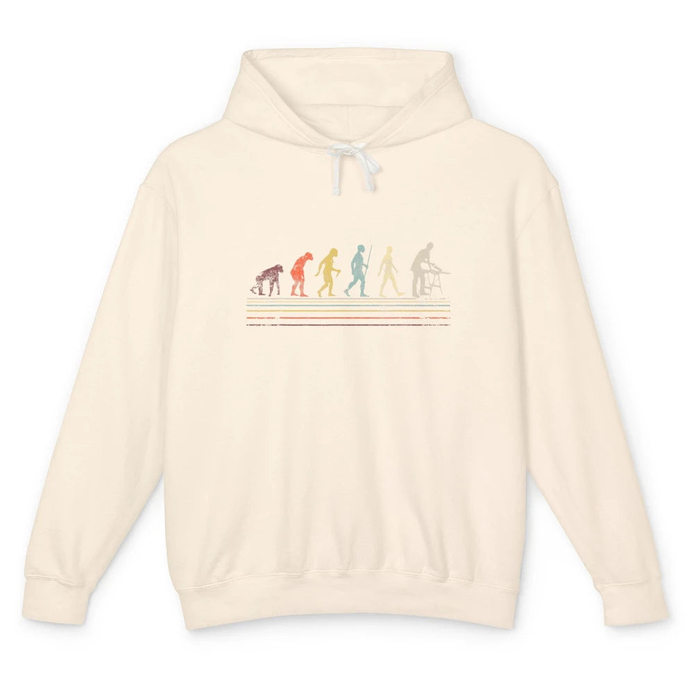 Carpenter Woodworking Evolution Woodworker Colorful Retro Unisex Lightweight Hoodie