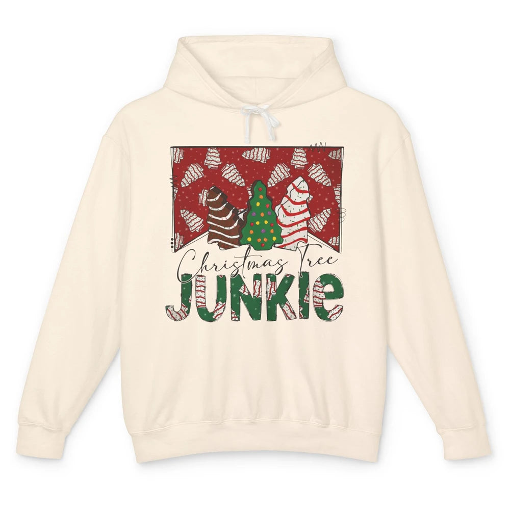 Funny Christmas Tree Cake Junkie Tis The Season Western Xmas Unisex Lightweight Hoodie