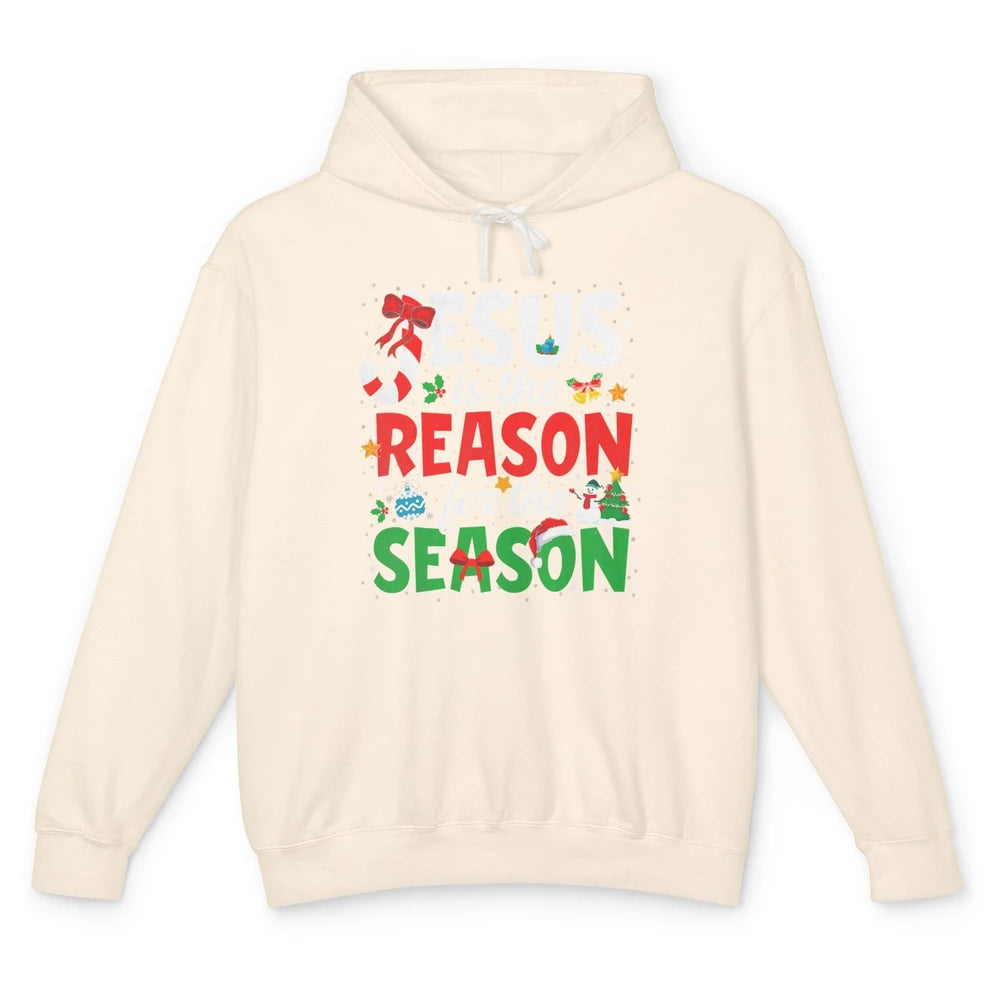 Merry Christmas Jesus The Reason For Season Xmas Candy Tree Unisex Lightweight Hoodie