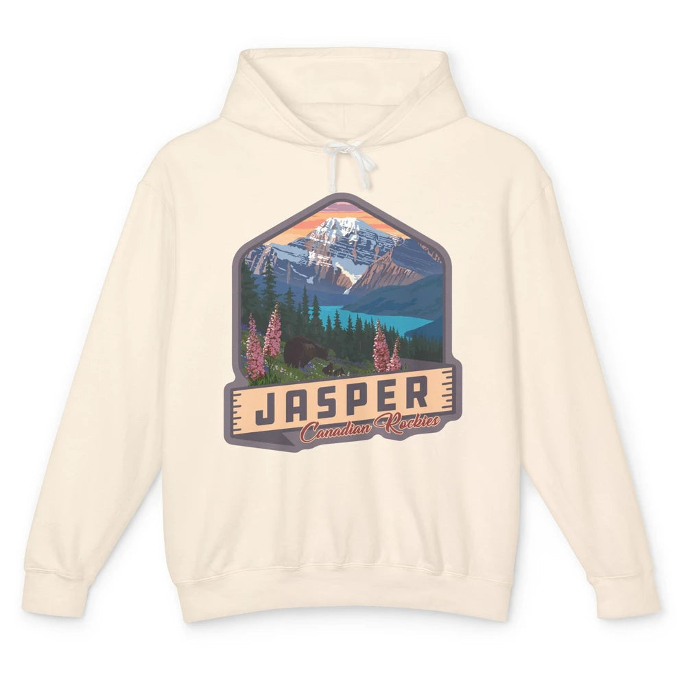 Jasper National Park Canadian Rockies US Parks Camping Unisex Lightweight Hoodie