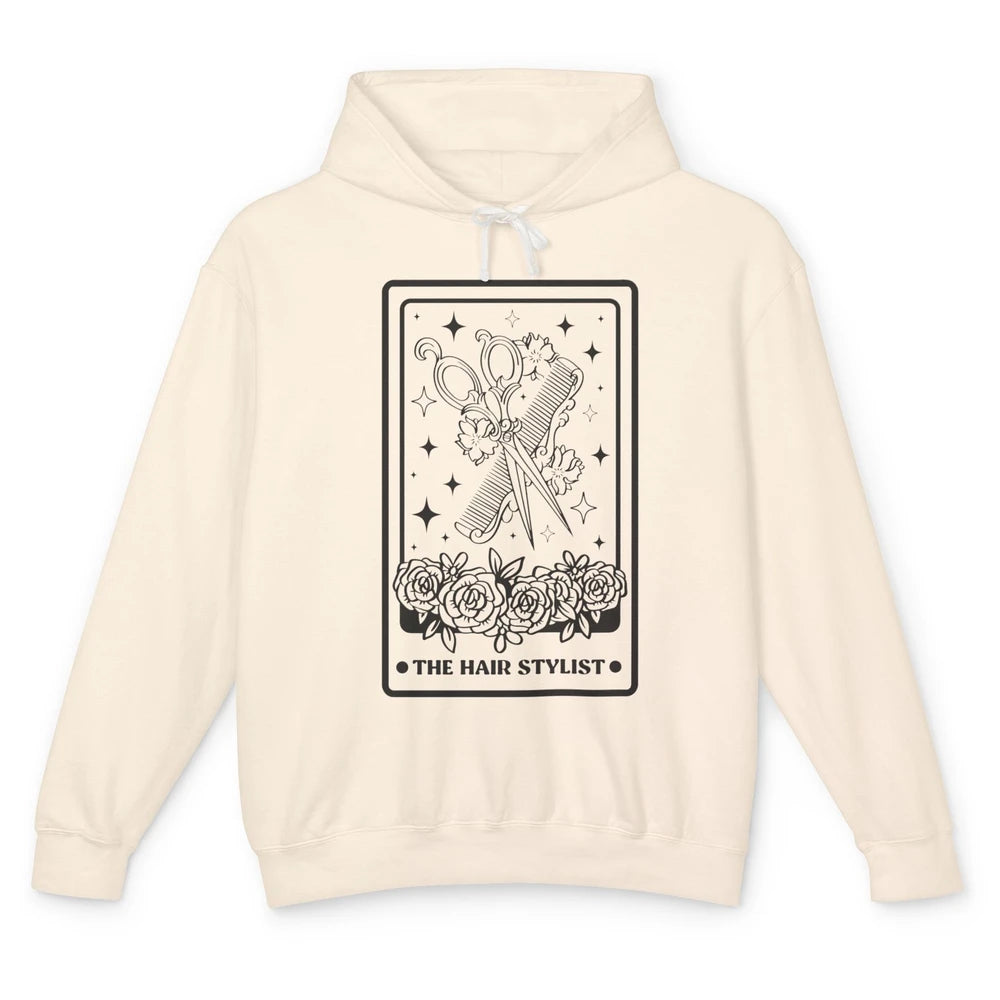 The Hairstylist Tarot Card Barber Hairdresser Beautician Unisex Lightweight Hoodie