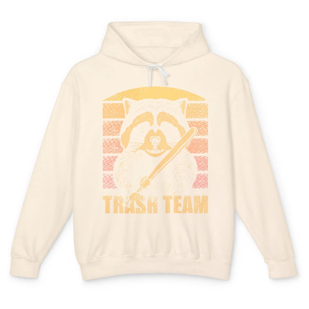 Vintage Raccoon Trash Team Trashed Panda Lovers Gift Unisex Lightweight Hoodie