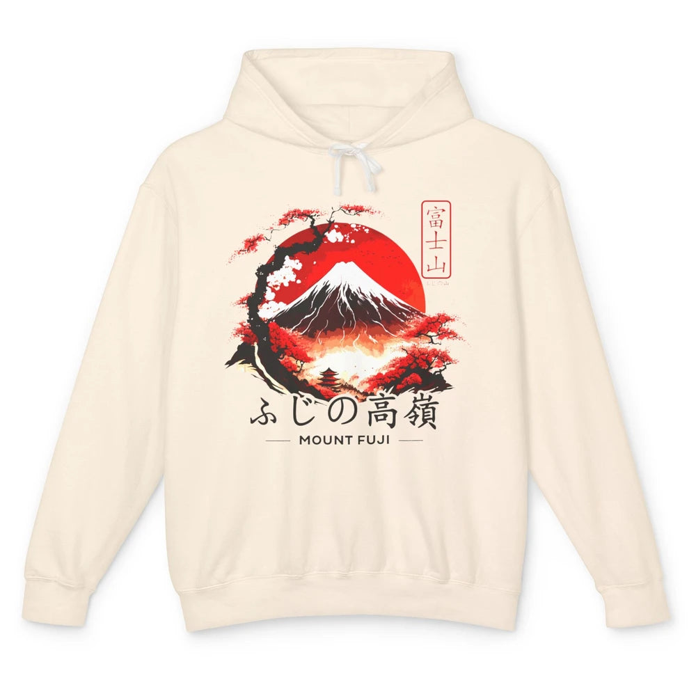 Vintage Sunset Mount Fuji The Highest Mountain In Japan Unisex Lightweight Hoodie