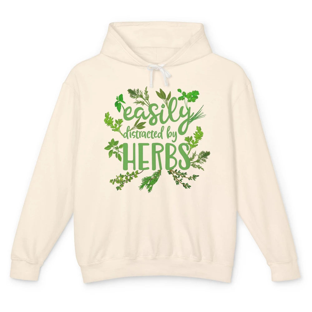 Easily Distracted By Plants Herbs Garden Medicine Botanical Unisex Lightweight Hoodie