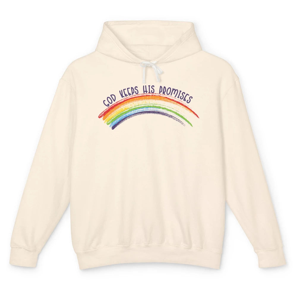 Leopard Rainbow God Keeps His Promises Christian Religious Unisex Lightweight Hoodie