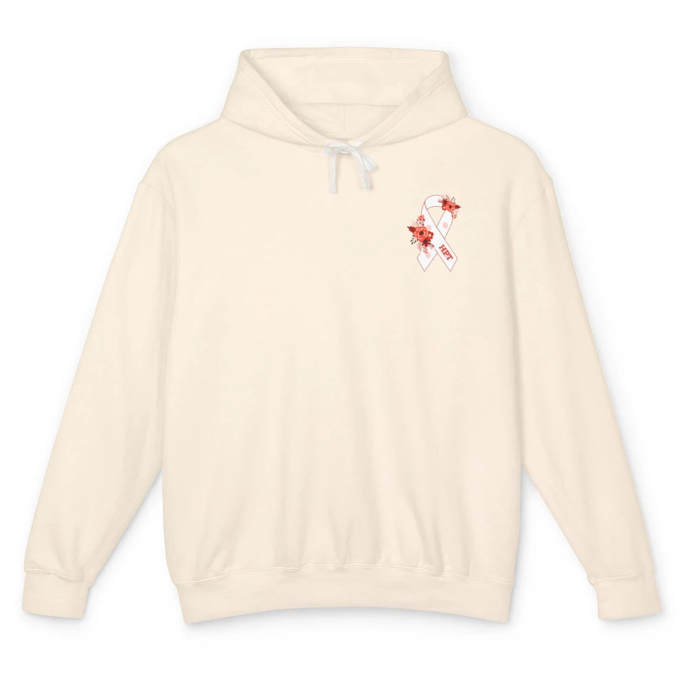 Hyperparathyroidism Awareness Red White Ribbon Parathyroid Unisex Lightweight Hoodie