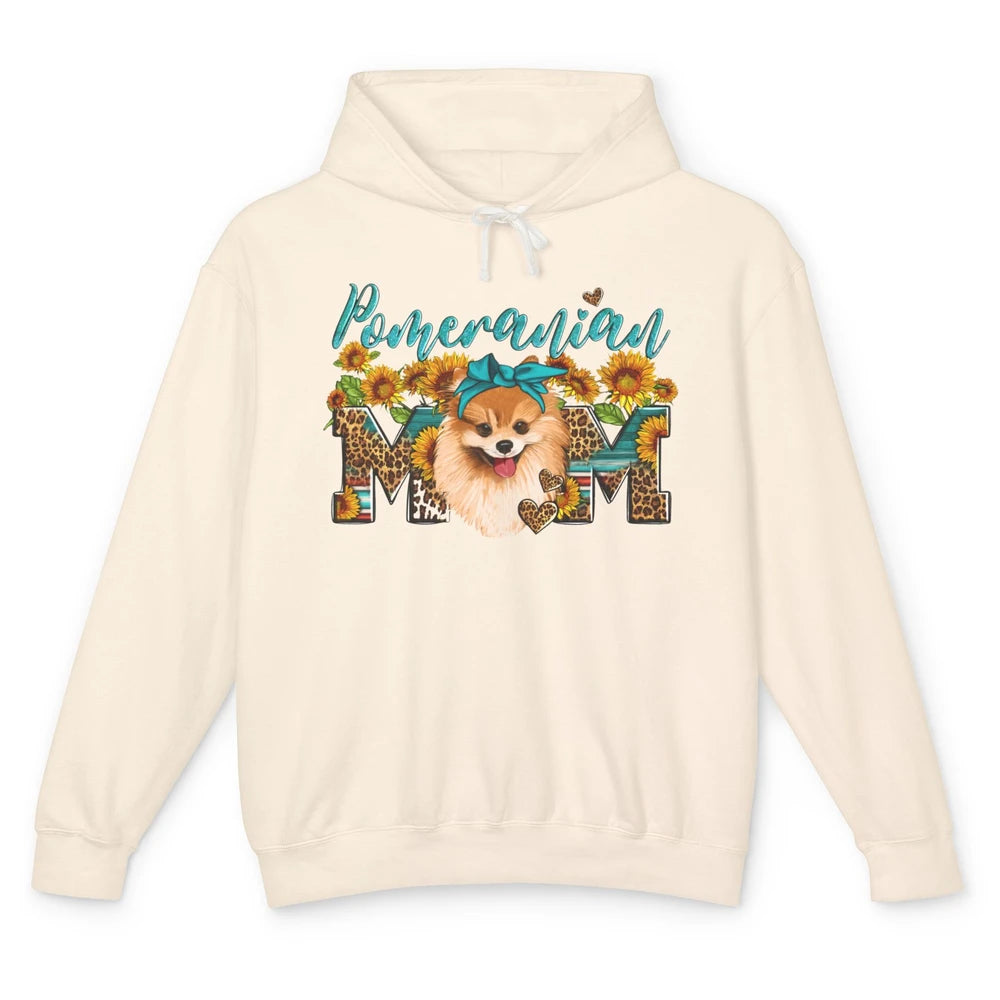 Sunflower Leopard Pomeranian Mom Western Pomeranian Dog Lady Unisex Lightweight Hoodie