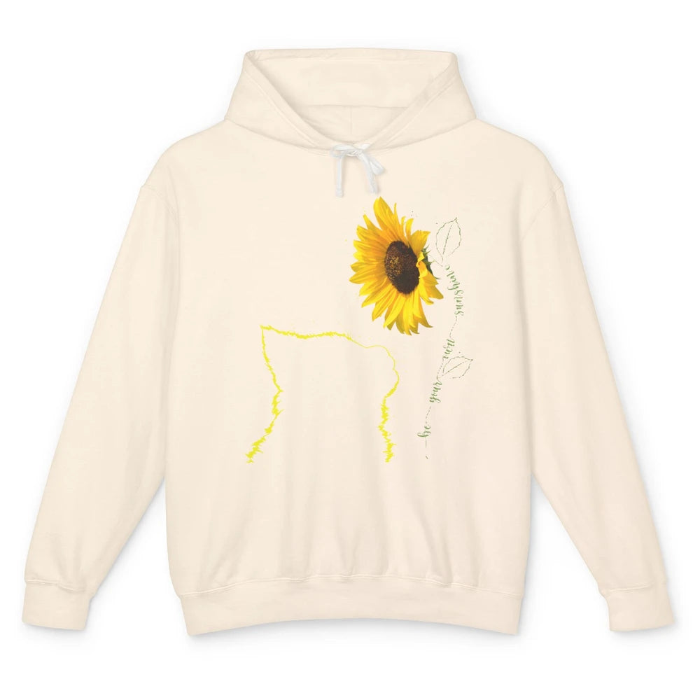 Sunflower Cat Be Your Own Be Your Own Sunshine Cat Mom Lady Unisex Lightweight Hoodie