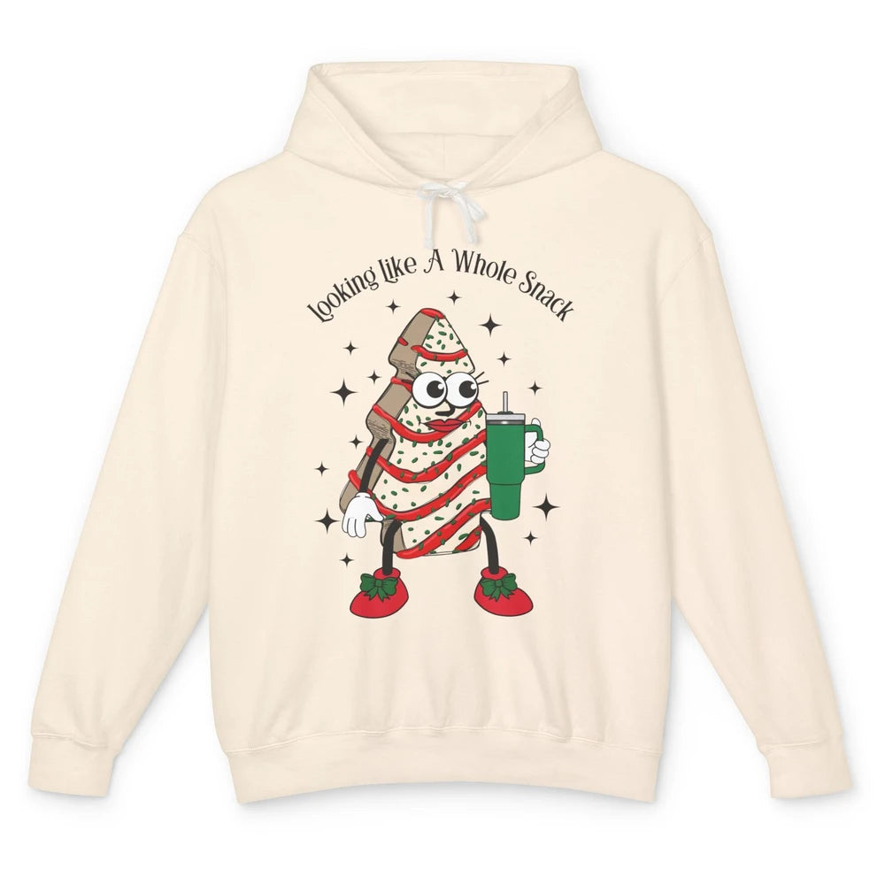 Funny Christmas Tree Cake Out Here Look Like A Snack Unisex Lightweight Hoodie