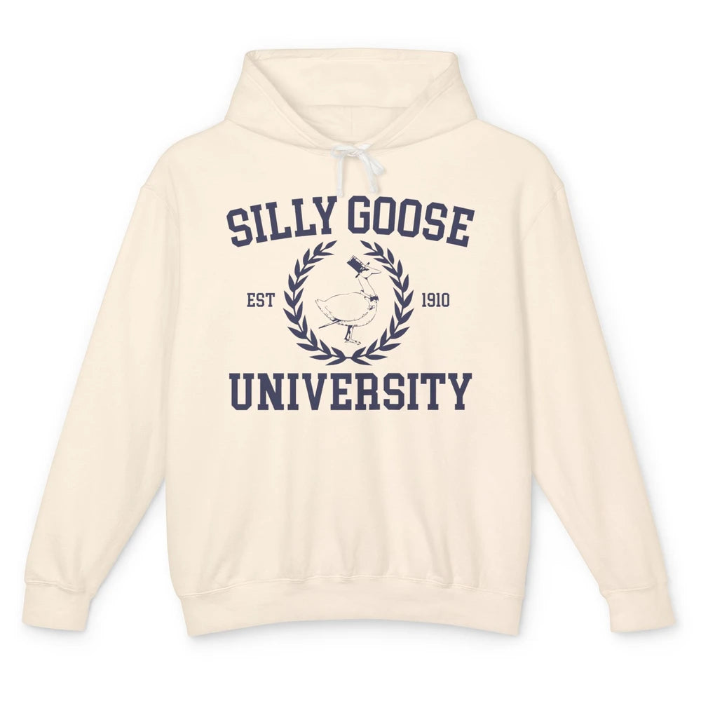 Funny Silly Goose University Est 1910 Silly Goose Sarcastic Unisex Lightweight Hoodie