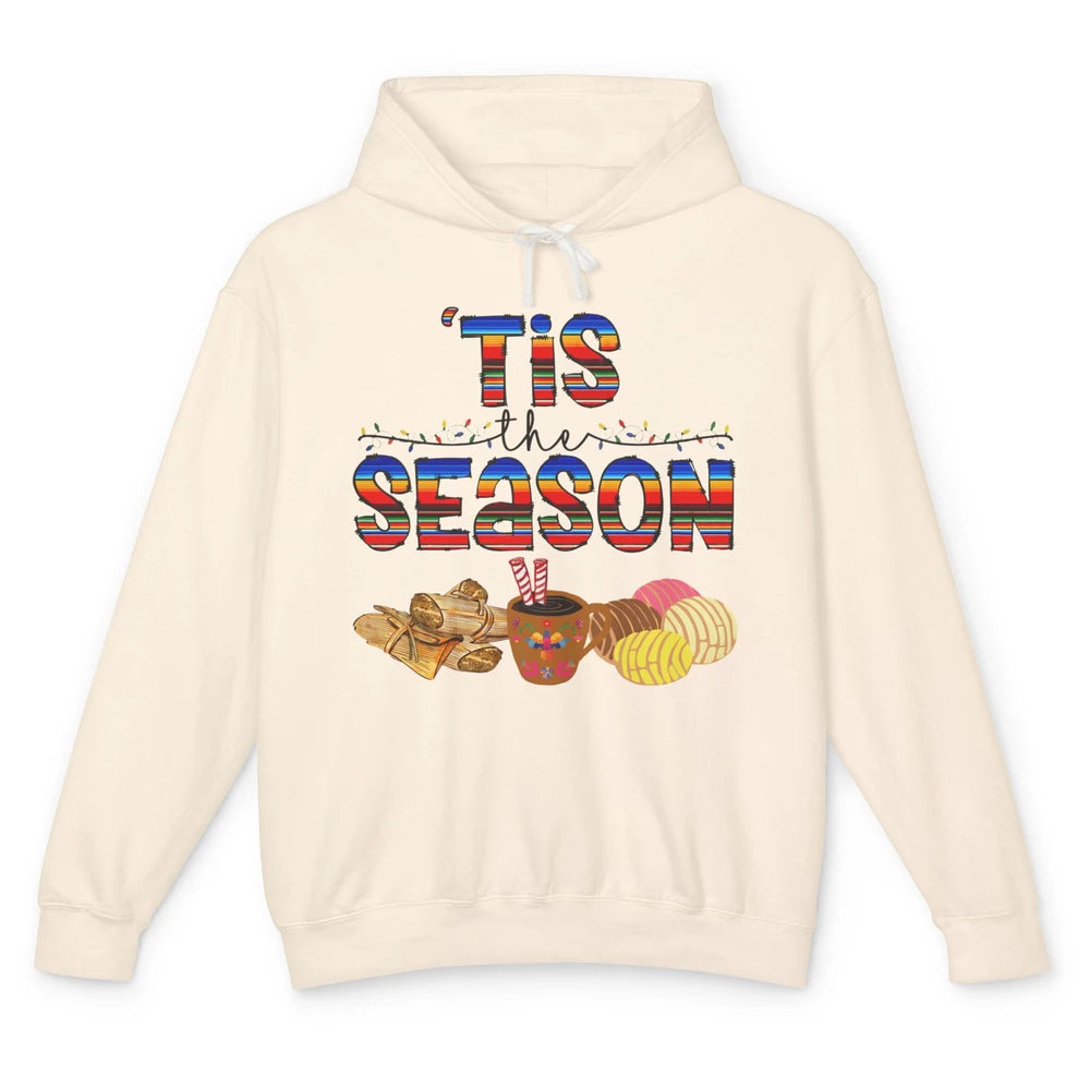 Tis The Season Mexican Christmas Concha Tamale Sweet Bread Unisex Lightweight Hoodie