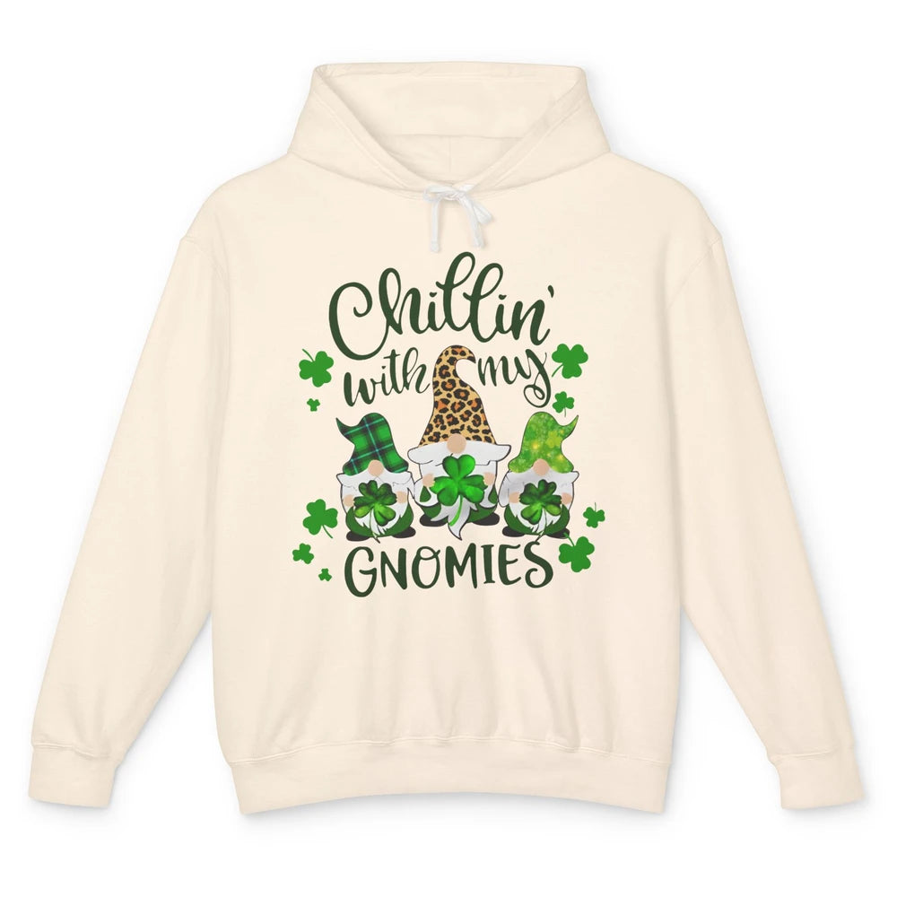 Chillin' With My Gnomes St Patrick’s Day Irish Gnomes Lucky Unisex Lightweight Hoodie