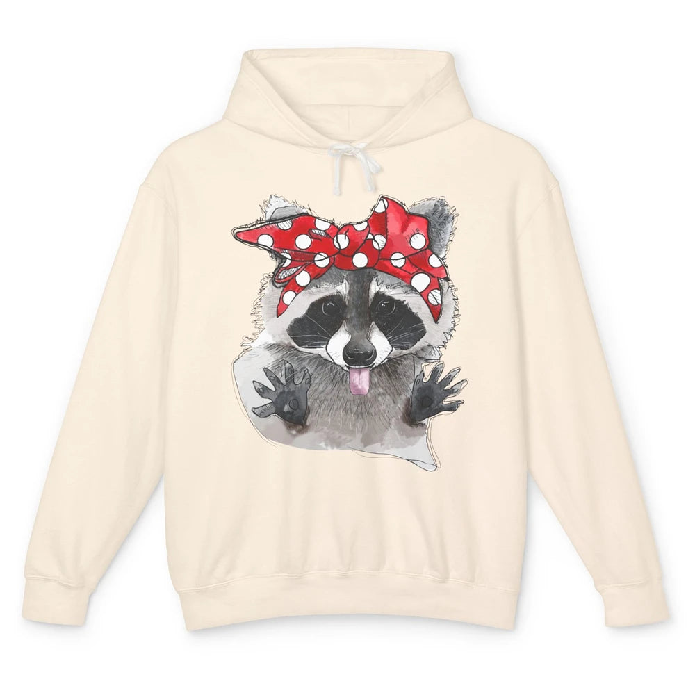 Bandana Racoon Baby Trashed Racoon Panda Lovers Gift Unisex Lightweight Hoodie