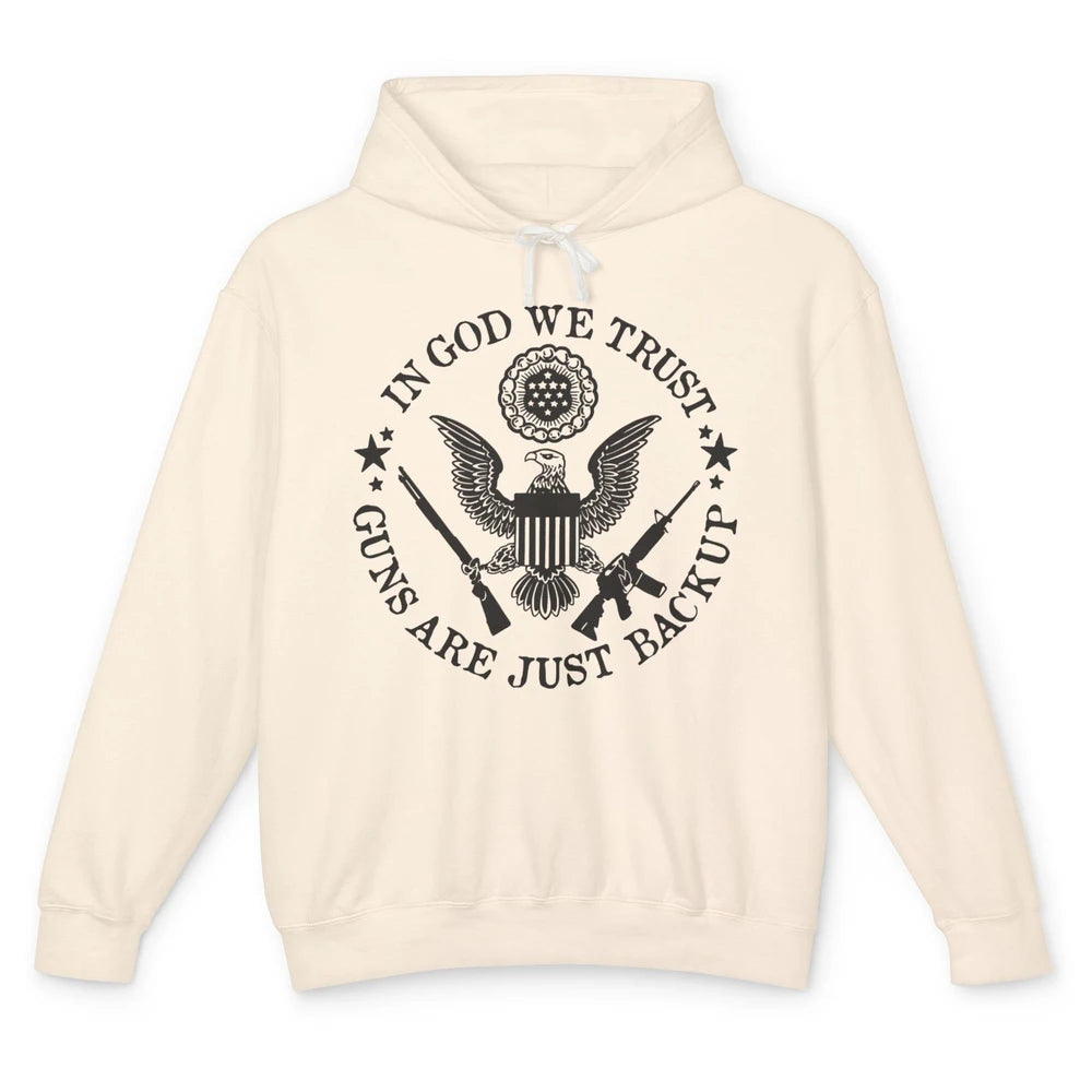 In God We Trust Guns Are Just Backup Patriots 2nd Amendment Unisex Lightweight Hoodie