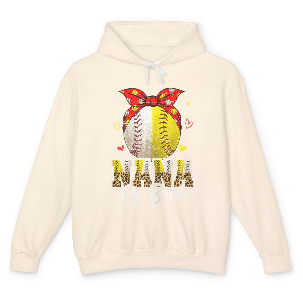 Women Baseball Softball Nana Of Both Mothers Day Sports Game Unisex Lightweight Hoodie