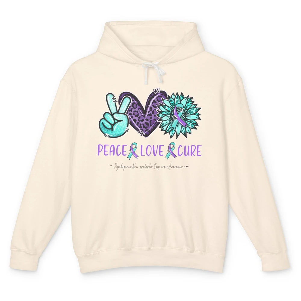 PNES Awareness Ribbon Peace Love Cure Leopard Sunflower Unisex Lightweight Hoodie