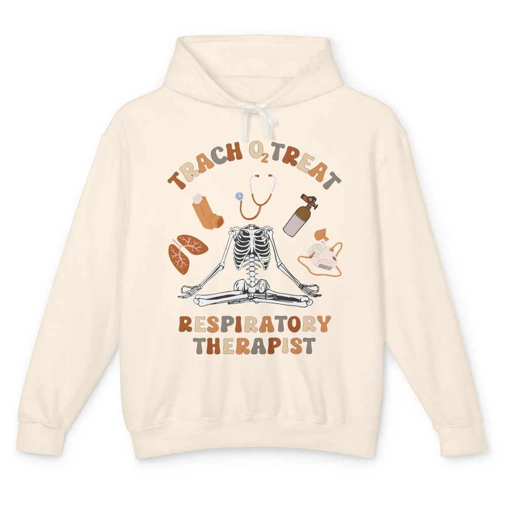 Halloween Respiratory Therapist Skeleton Breathe RT Nurse Unisex Lightweight Hoodie