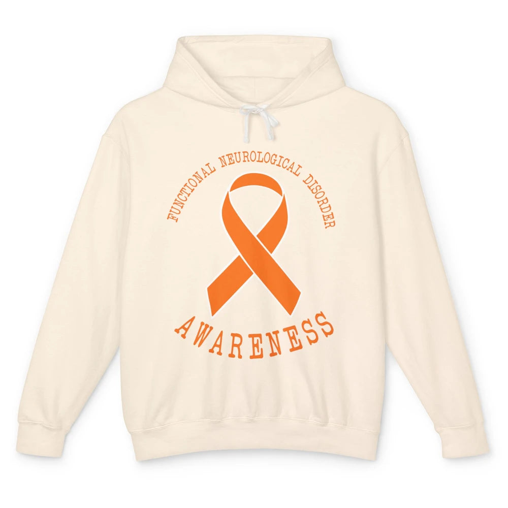 Functional Neurological Disorder Awareness FND Orange Ribbon Unisex Lightweight Hoodie