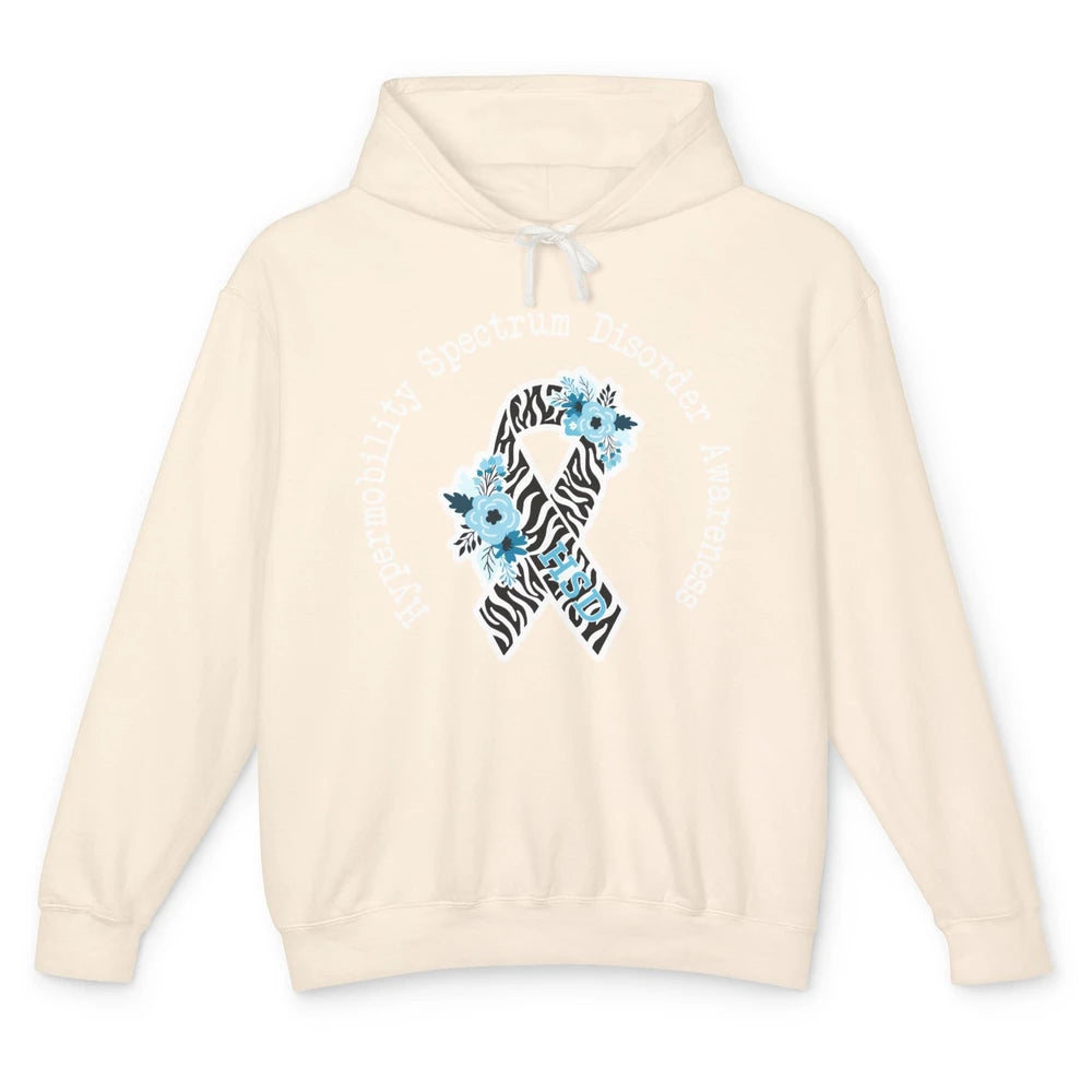 Hypermobility Spectrum Disorder Awareness HSD Zibra Ribbon Unisex Lightweight Hoodie