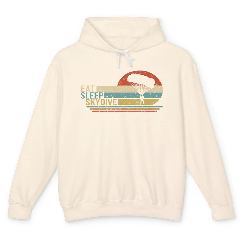 Vintage Skydiving Eat Sleep Skydive Parachute Skydiver Gift Unisex Lightweight Hoodie