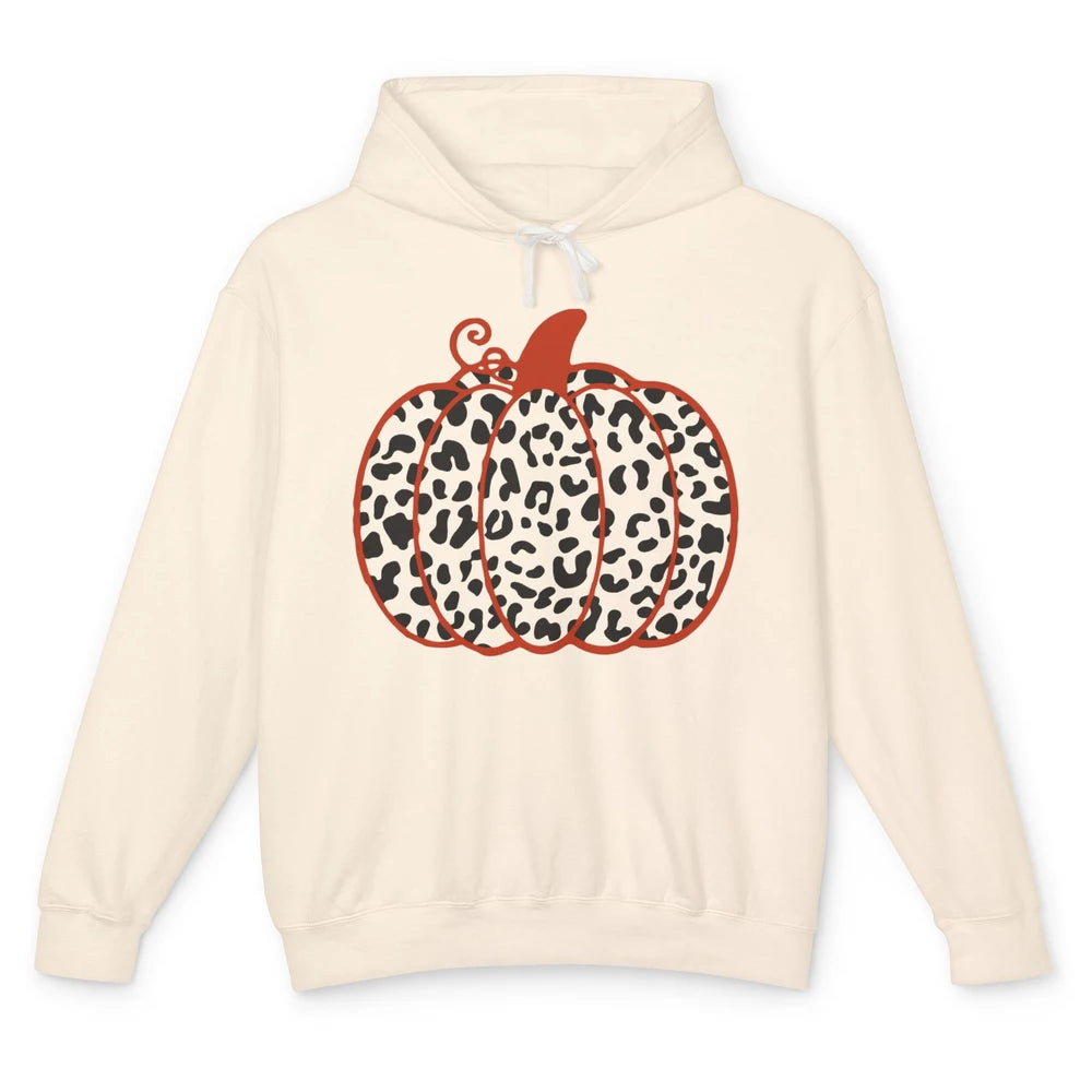 Pumpkin Leopard Fall Autumn Cheetah Pumpkin Thanksgiving Unisex Lightweight Hoodie