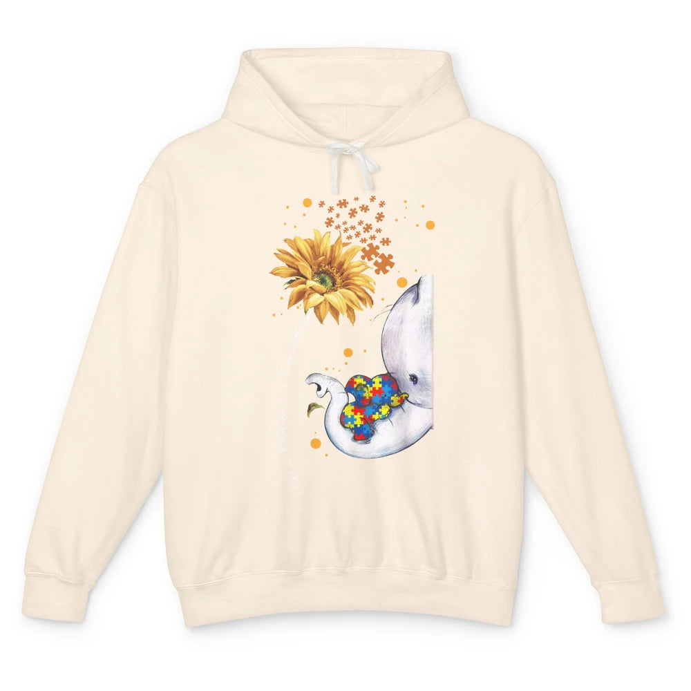 Sunflower Autism Elephant Mom It's Okay To Be Different Unisex Lightweight Hoodie