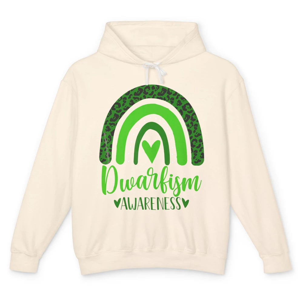 Dwarfism Awareness Month Wear Green Boho Heart Love Rainbow Unisex Lightweight Hoodie