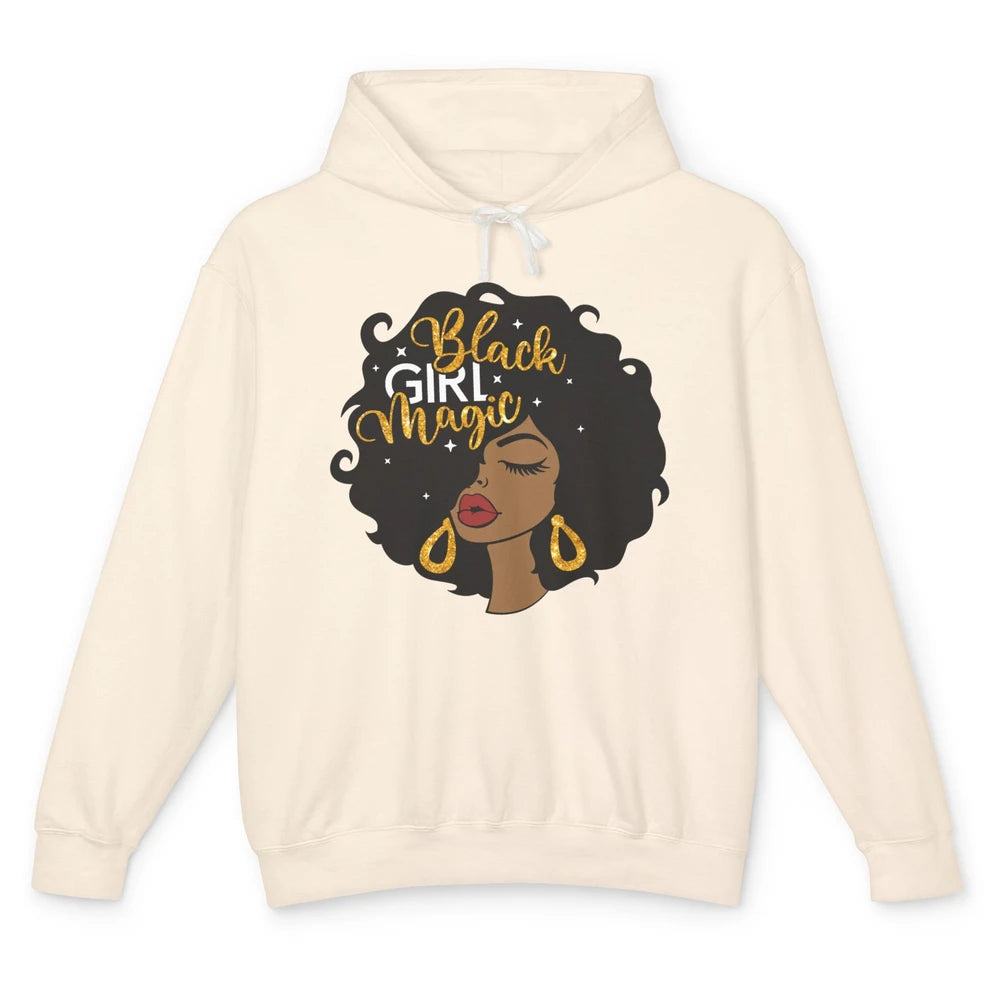 Black Girl Magic Afro Girls Melanin Black Woman Black Queen Unisex Lightweight Hoodie