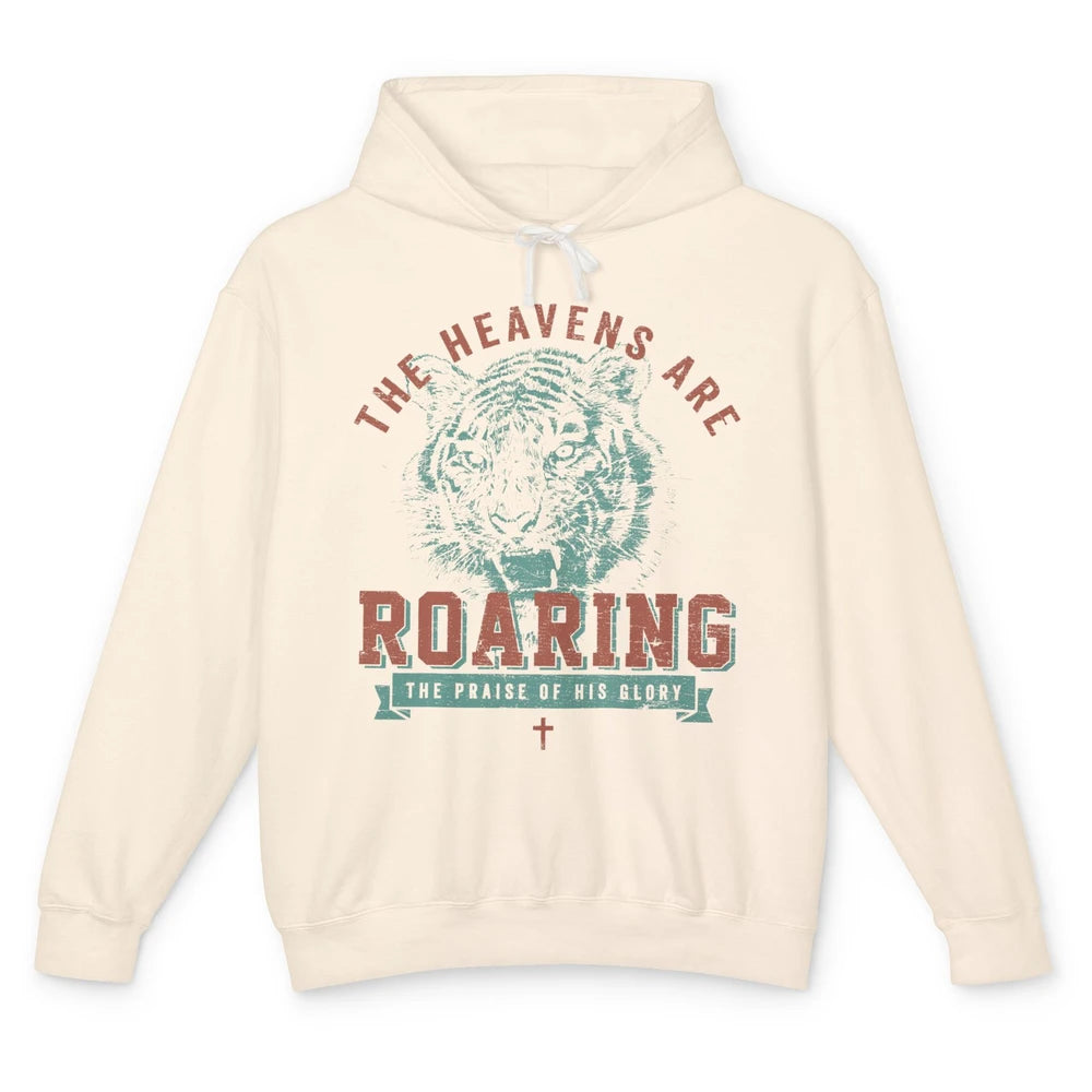 Lion Lightning Bolt Heavens Are Roaring Christian Catholic Unisex Lightweight Hoodie