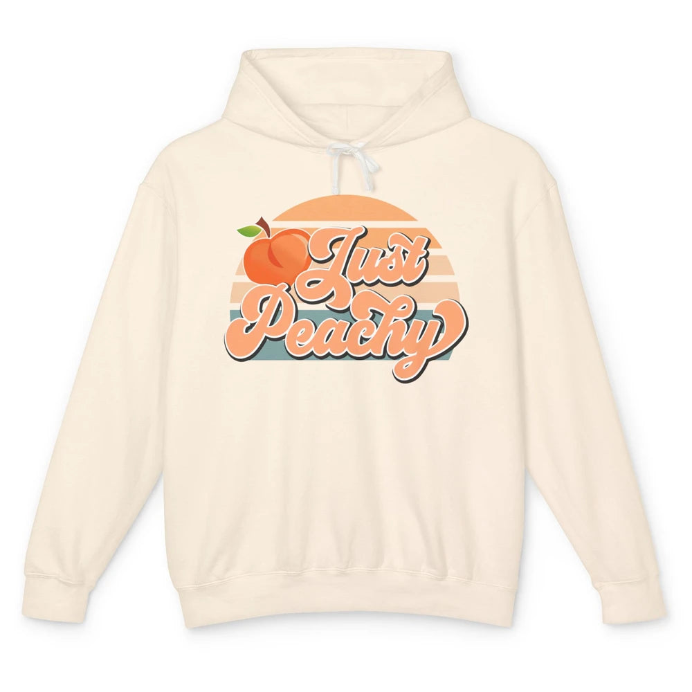 Just Peachy Vintage Peach Summer Fruits Peach Farmers Unisex Lightweight Hoodie