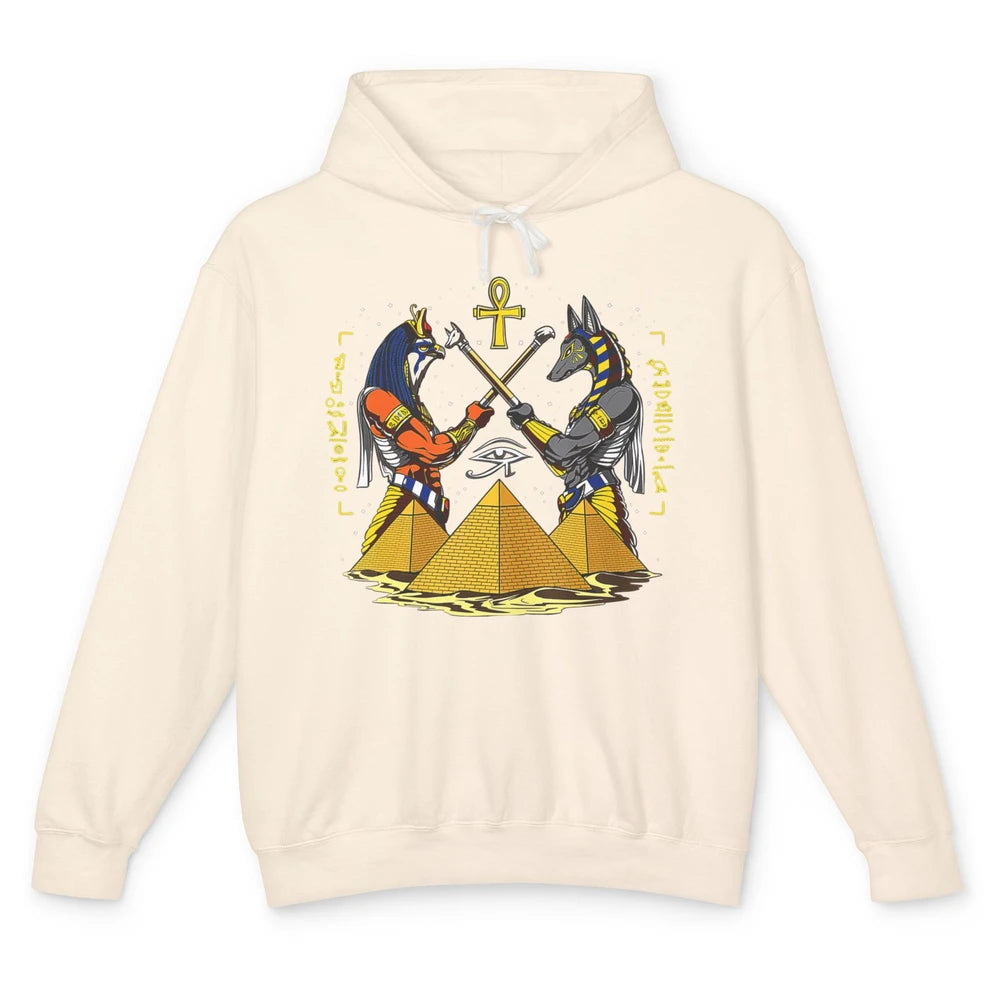 Retro Ancient Egyptian God Anubis Egypt Horus Archaeology Unisex Lightweight Hoodie