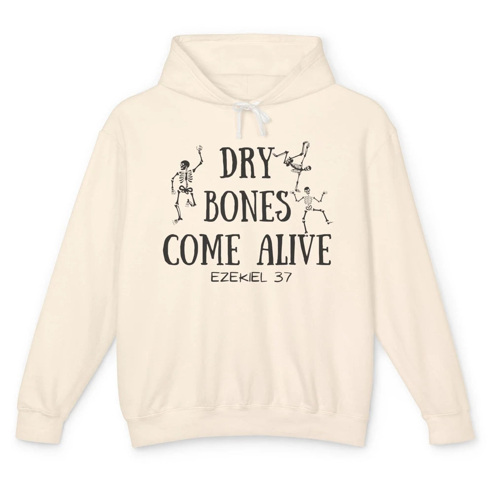 Dancing Skeleton Dry Bones Come Alive Bible Verse Christian Unisex Lightweight Hoodie